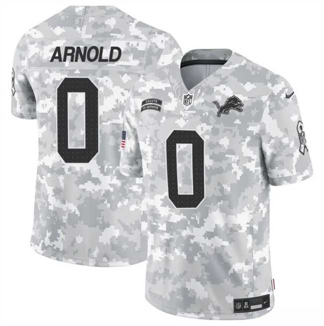 Mens Detroit Lions #0 Terrion Arnold 2024 F.U.S.E Arctic Camo Salute To Service Limited Stitched Football Jersey Dzhi